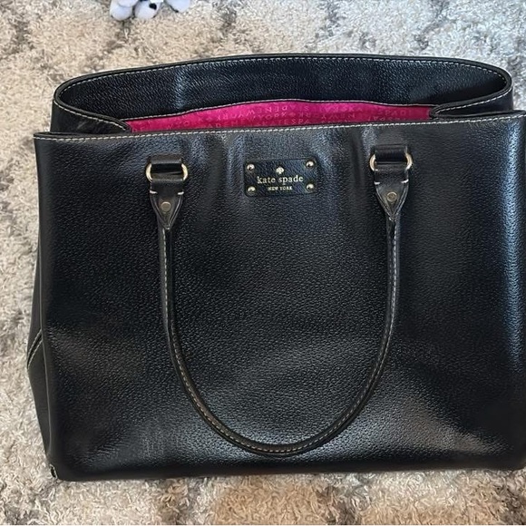 kate spade Handbags - Kate Spade Black Tote with Pink Interior